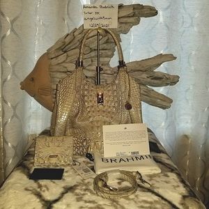 Brahmin Sand Dune SET Celia and Small Veronica NEW